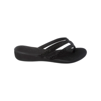 Chinelo Feminino Dijean Tira Fina Dupla Strass Preto