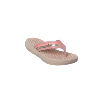 Chinelo Feminino Dijean Tira Larga Coral com Detalhe Dourado