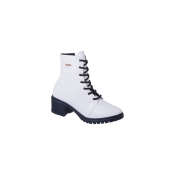Coturno Cano Alto Feminino Dijean Tratorado Off White