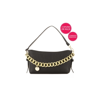 Mini Bolsa Feminina Rafitthy Preta Duas Alças
