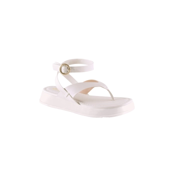 Sandália Papete Via Uno Flatform Feminina Off White