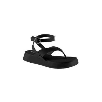 Sandália Papete Via Uno Flatform Feminina Preto