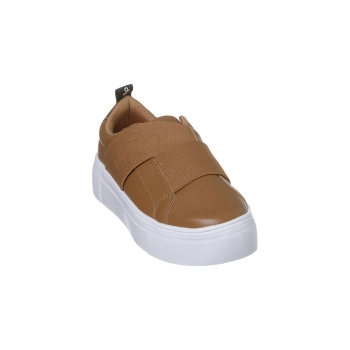 Tênis Slip On Feminino Dijean Detalhe Faixa Elástica Caramelo